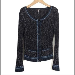Free people ribbed button cardigan size large
